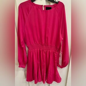 Lumiere Pink Drop Waist Dress With Pleated Skirt